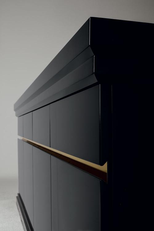 Moritz buffet in Black lacquered finish and bronze metal details