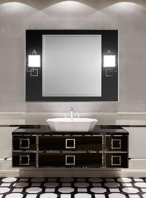 Daphne vanity unit, Smoke mirror, Smoke mirror top, decorative mirror, Vicky wall lamp