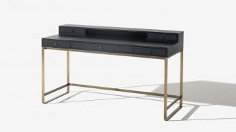Oasis_Proust writing desk in Black Oak lacquered finish and bronze metal details