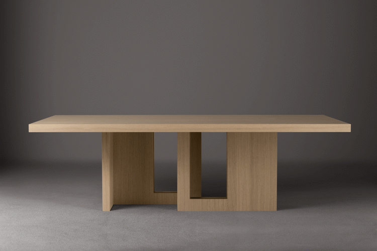 Tao table - Rectangular version - in Sand Oak finish