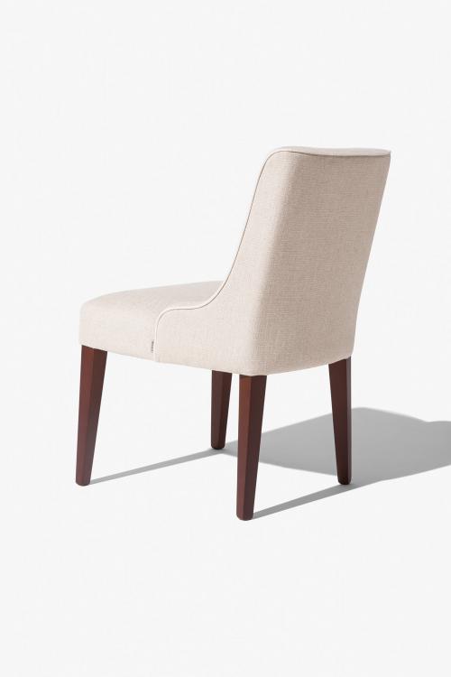 Isabey chair with Brown lacquered legs and covered in fabric