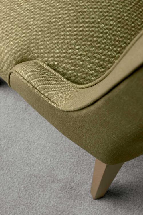 Isabey chair with Sand Oak finish and covered in fabric