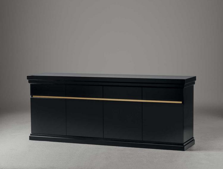 Moritz buffet in Black lacquered finish and bronze metal details