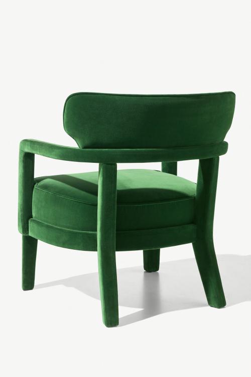 Zoe small armchair totally covering in green velvet