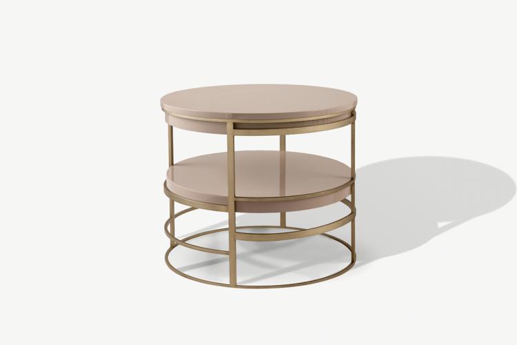 Medea coffee table in Tortora finish and bronze metal structure