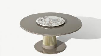 Turner table_Oasis Home_vulcano top and bronze ribbed base