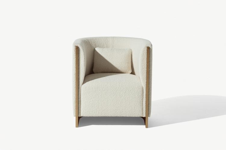 Adeline armchair in fabric and bronze finish