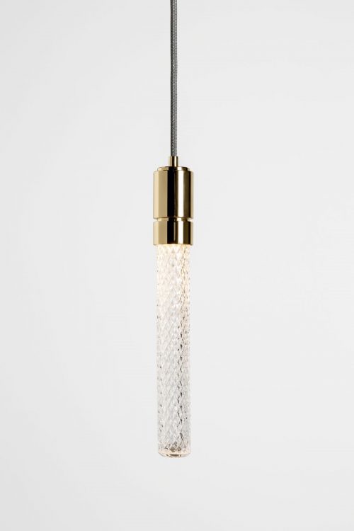 Ducale Flute Down - Suspended Lamp - Single Unit - Rhombus glass