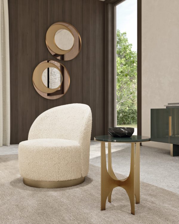 Jeremy armchair with plinth in bronze finish