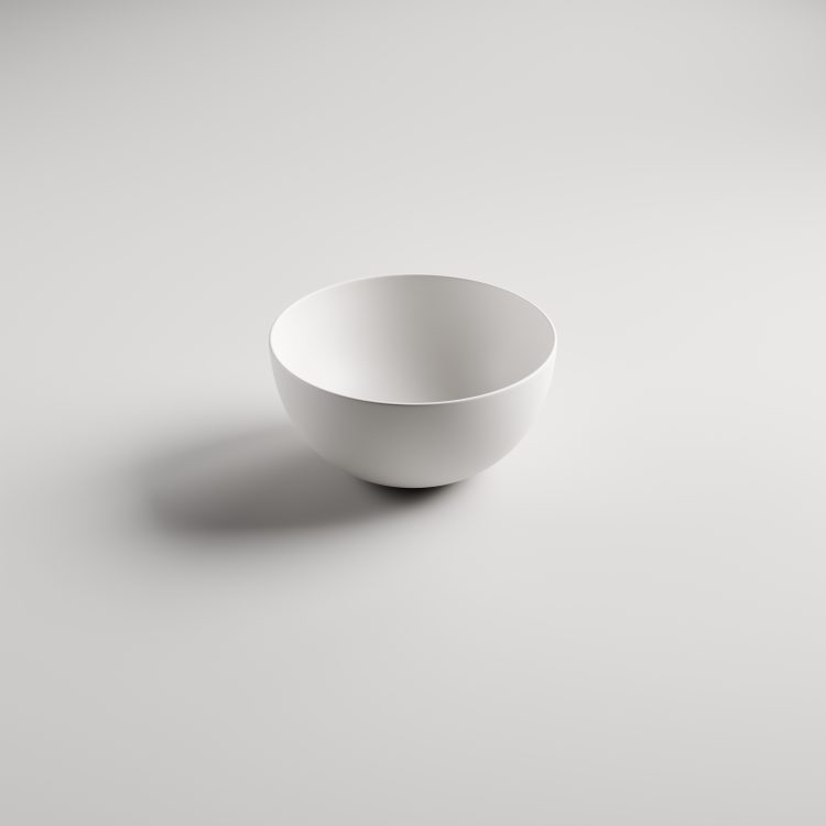 Aurora countertop washbasin in matt white ceramic